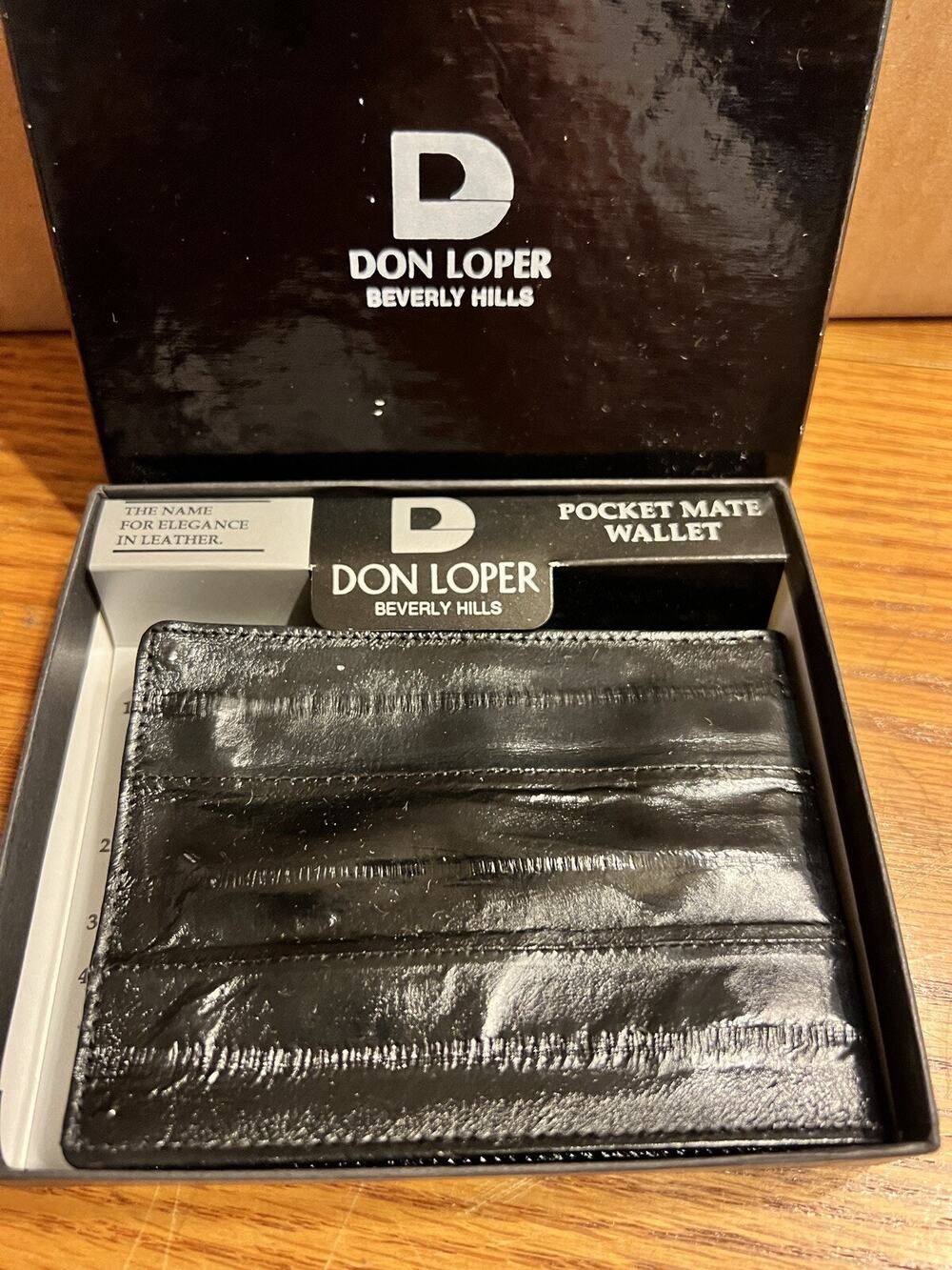 Vintage Don Loper Leather Wallet Slim Bifold NOS Boxed Mens